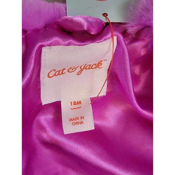 Cat & Jack Faux Fur Lavender Multi Color Plush Toddler Coat Jacket New 18 Mos - Picture 7 of 10